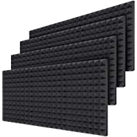 Ohuhu Insonorización Pirámide Espuma Absorción Aislamiento Acústica Paneles- Espuma acústica Pack de 24 planchas de alta…